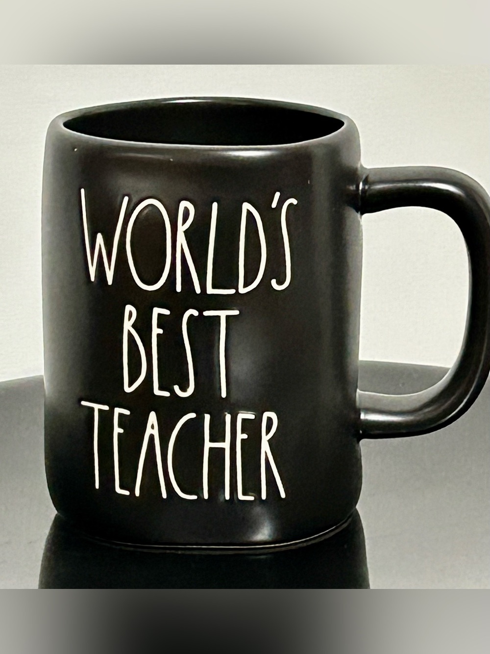 Magenta Black Ceramic "World's Best Teacher" Mug